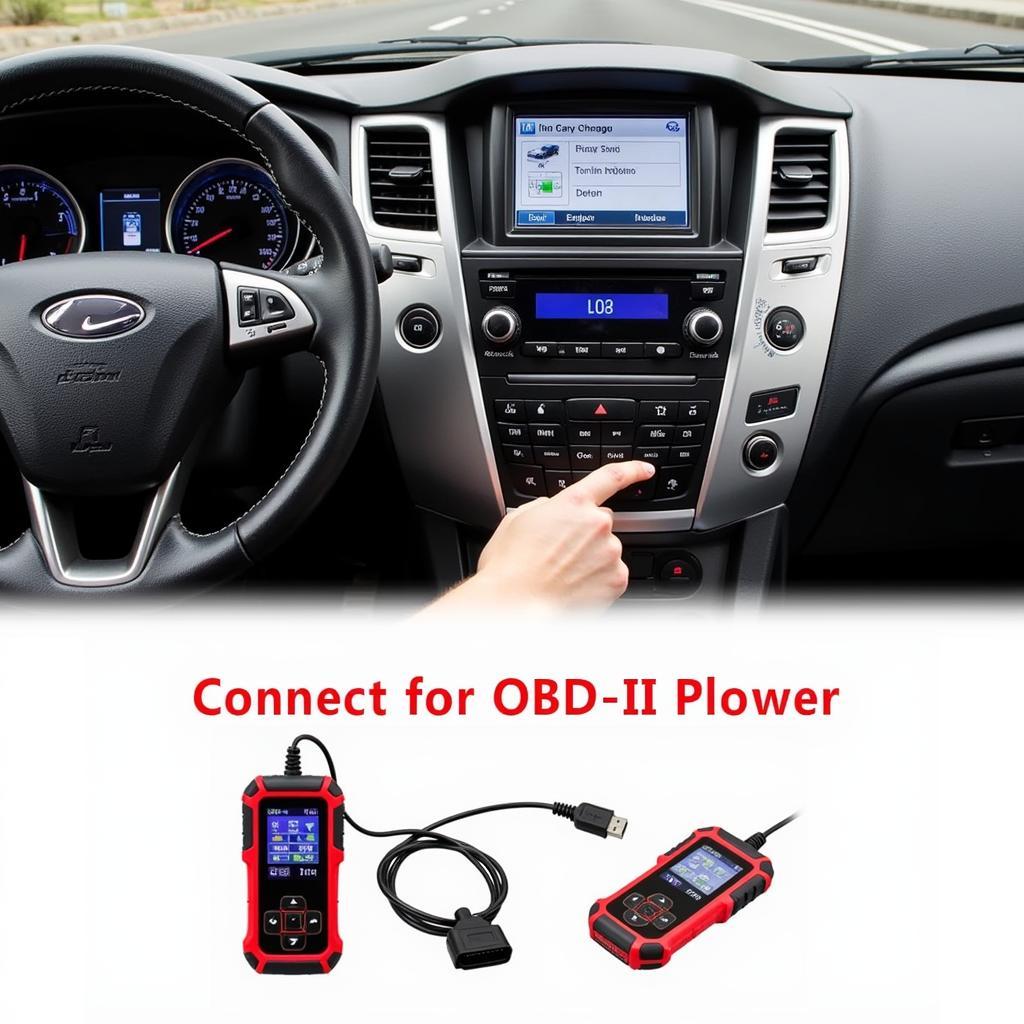 Car Scanner Connected to OBD Port