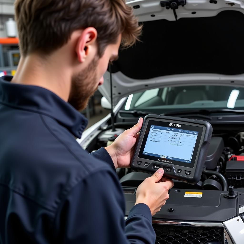 Car Tracking Device Scanner in Use