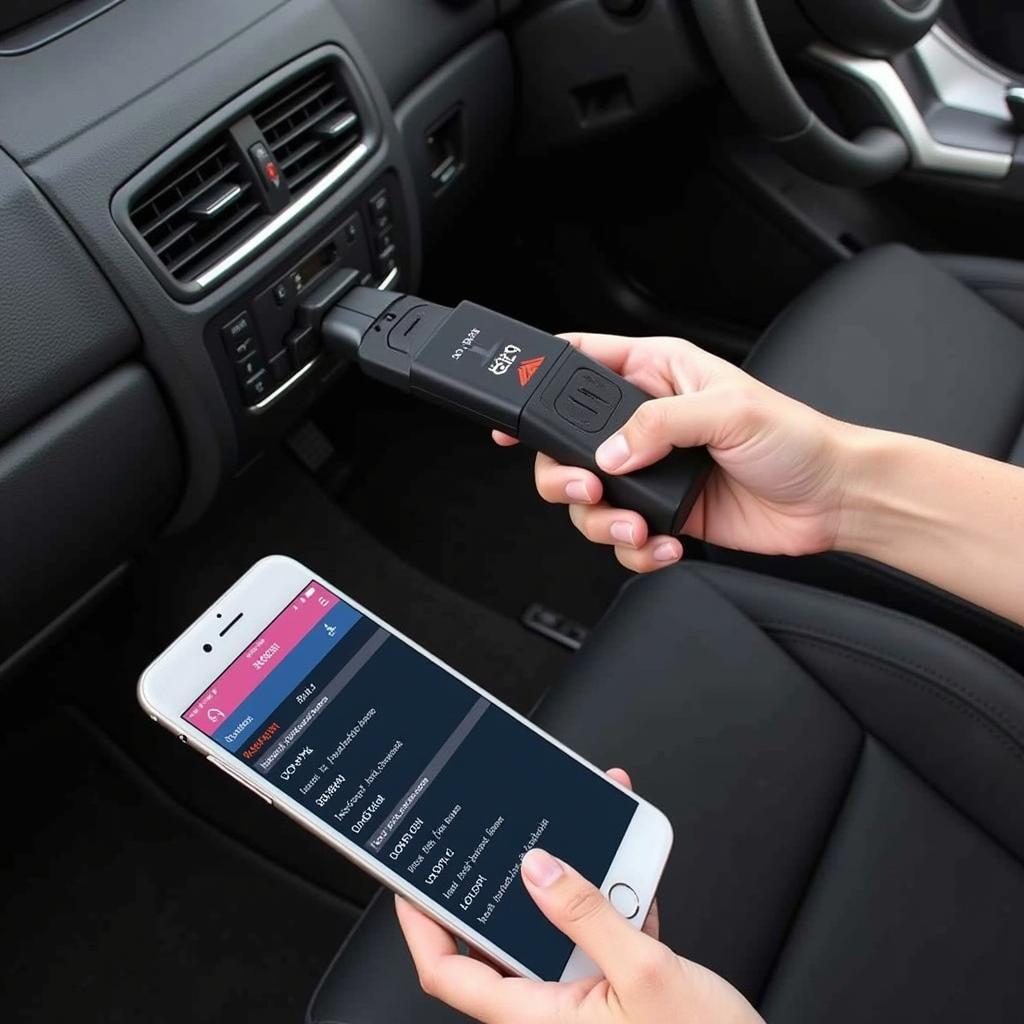 Cardoc Diagnostic Tool Connected to Smartphone