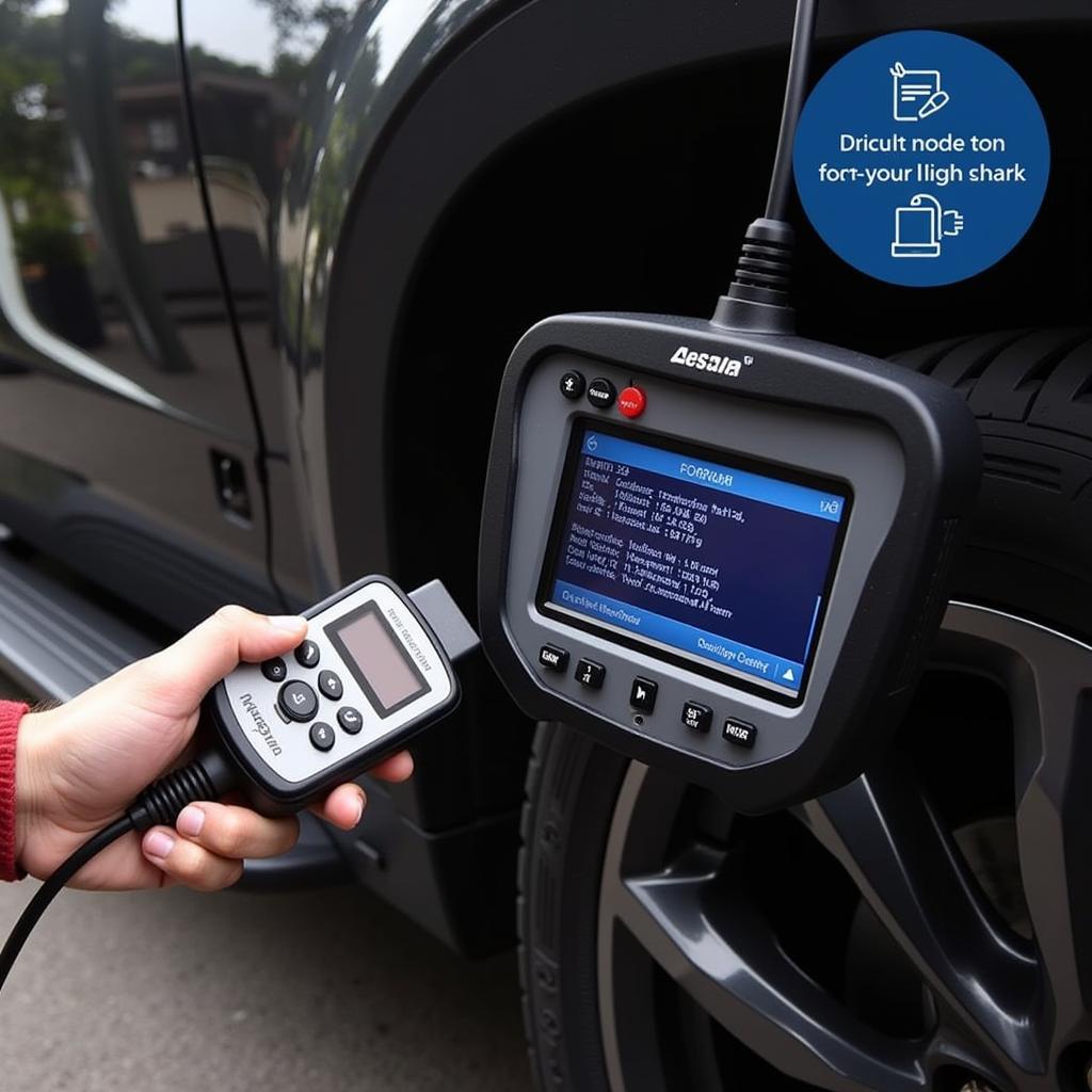 CCX Diagnostic Tool Connected to a Vehicle OBD-II Port