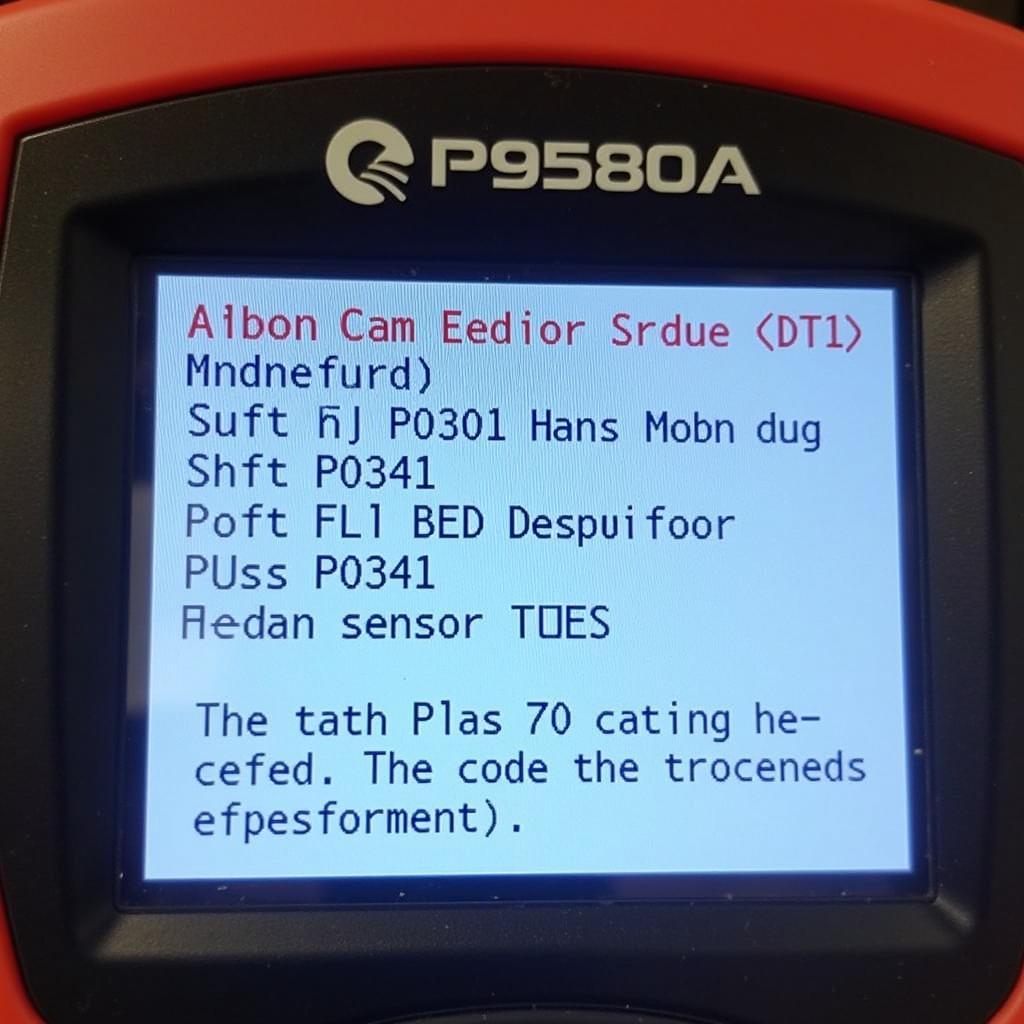 CP9580A Scan Tool Displaying Camshaft Sensor Fault Codes