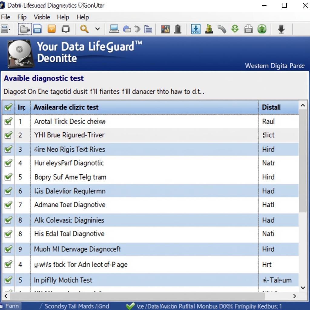 Data Lifeguard Diagnostic Tool Interface