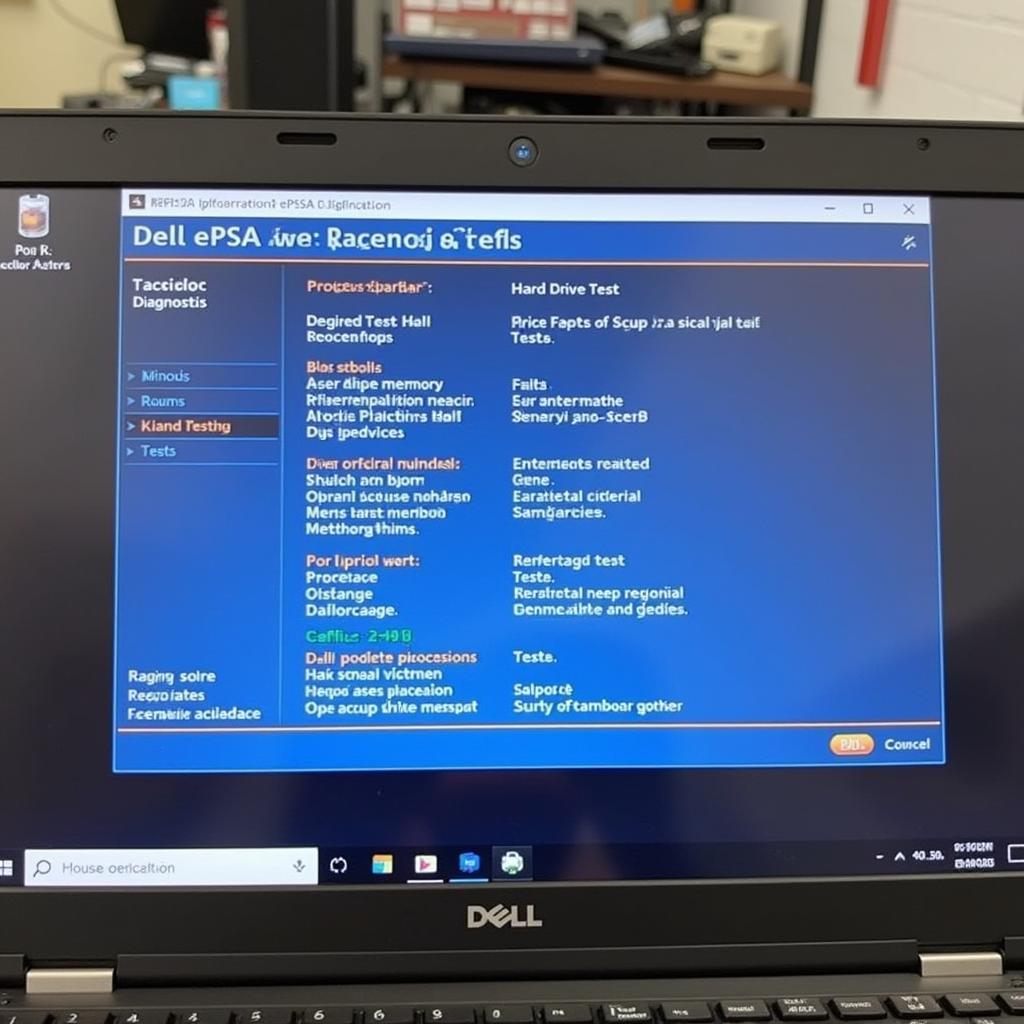 Dell Latitude ePSA Diagnostics Screen