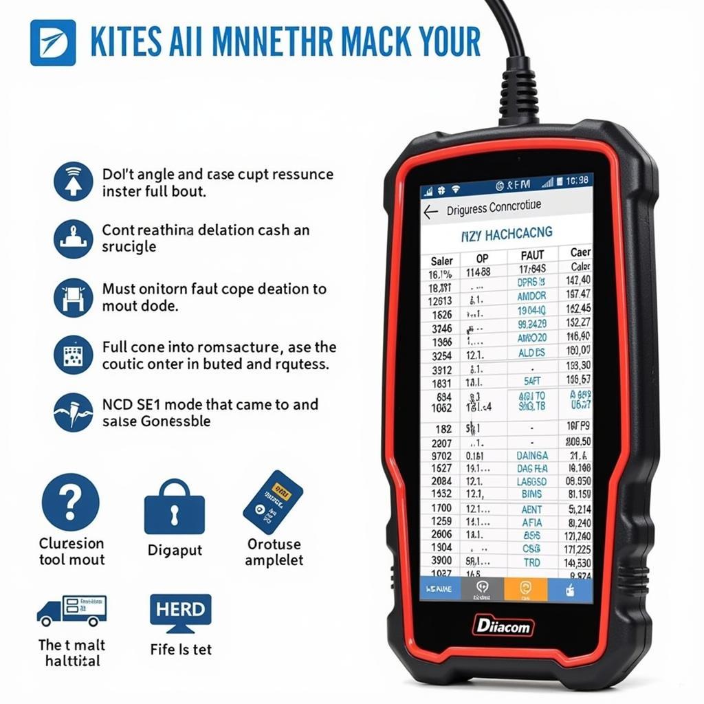 Diacom Displaying Fault Codes on Screen