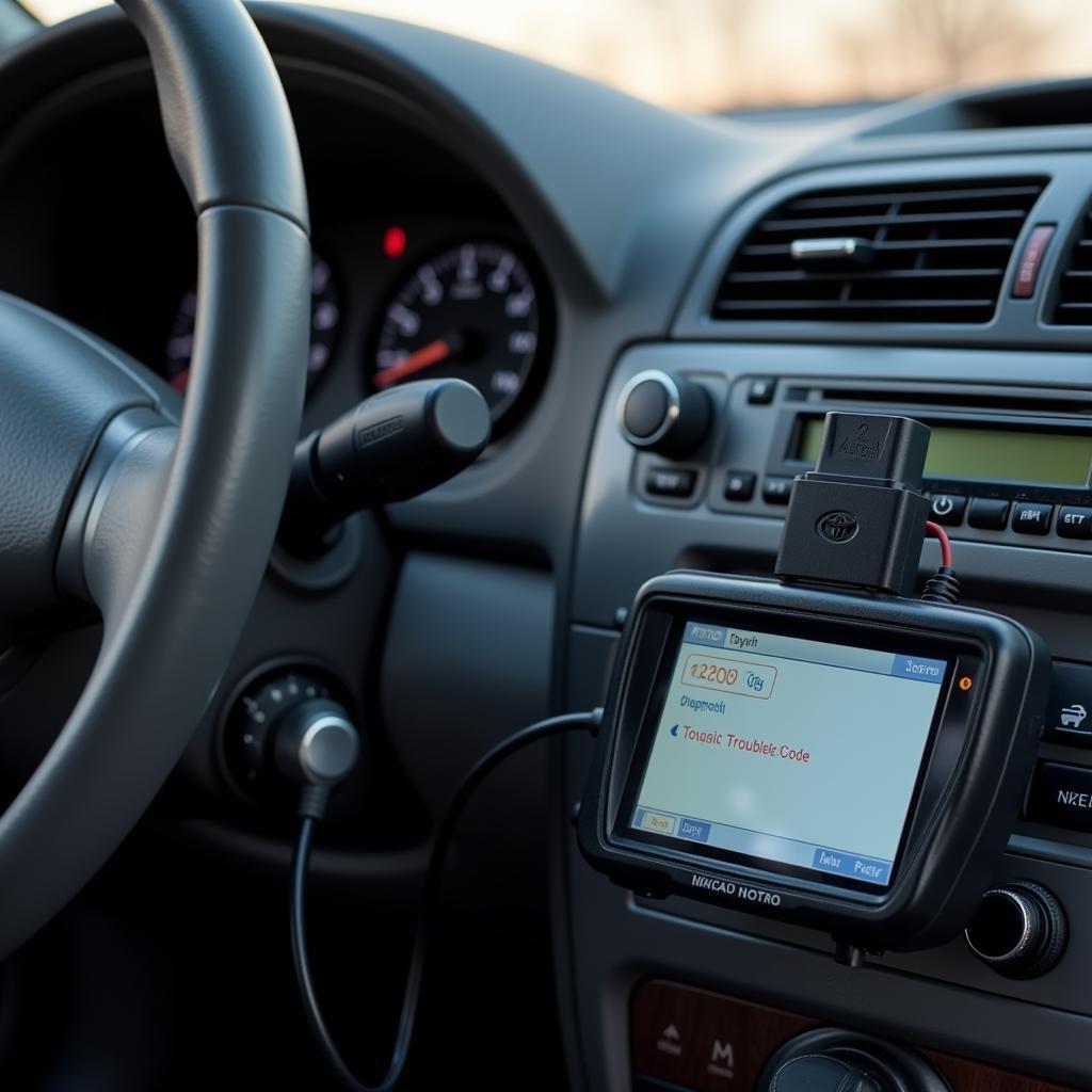 Diagnostic Scan Tool Connected to a 2002 Toyota OBD-II Port