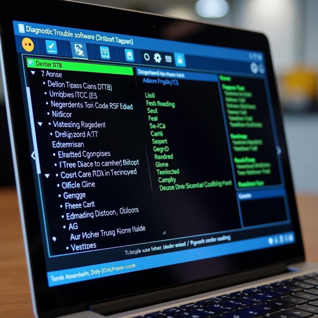 Diagnostic Software Interface Displaying DTCs on a Laptop