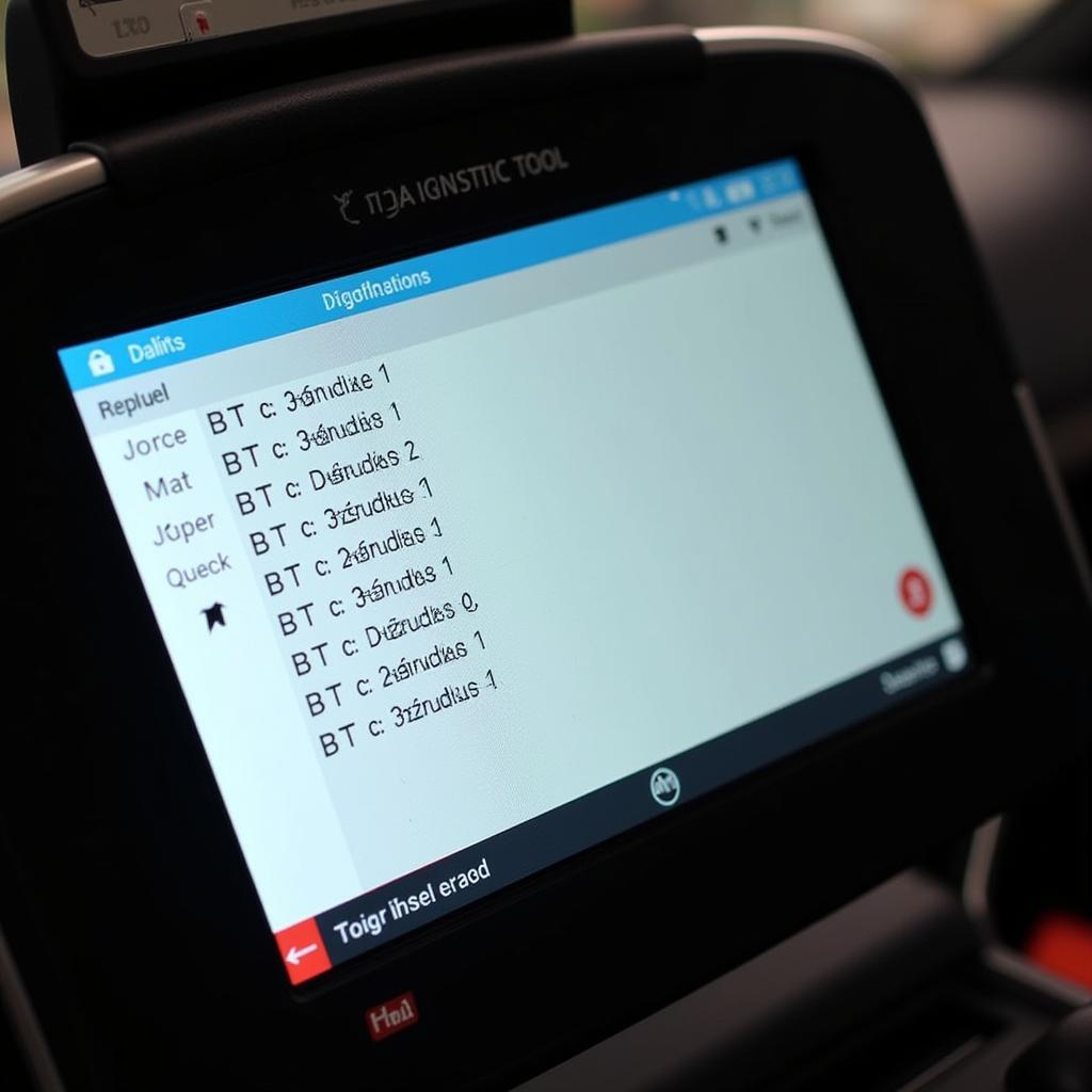 Diagnostic Tool HDD Displaying DTC Codes on Screen