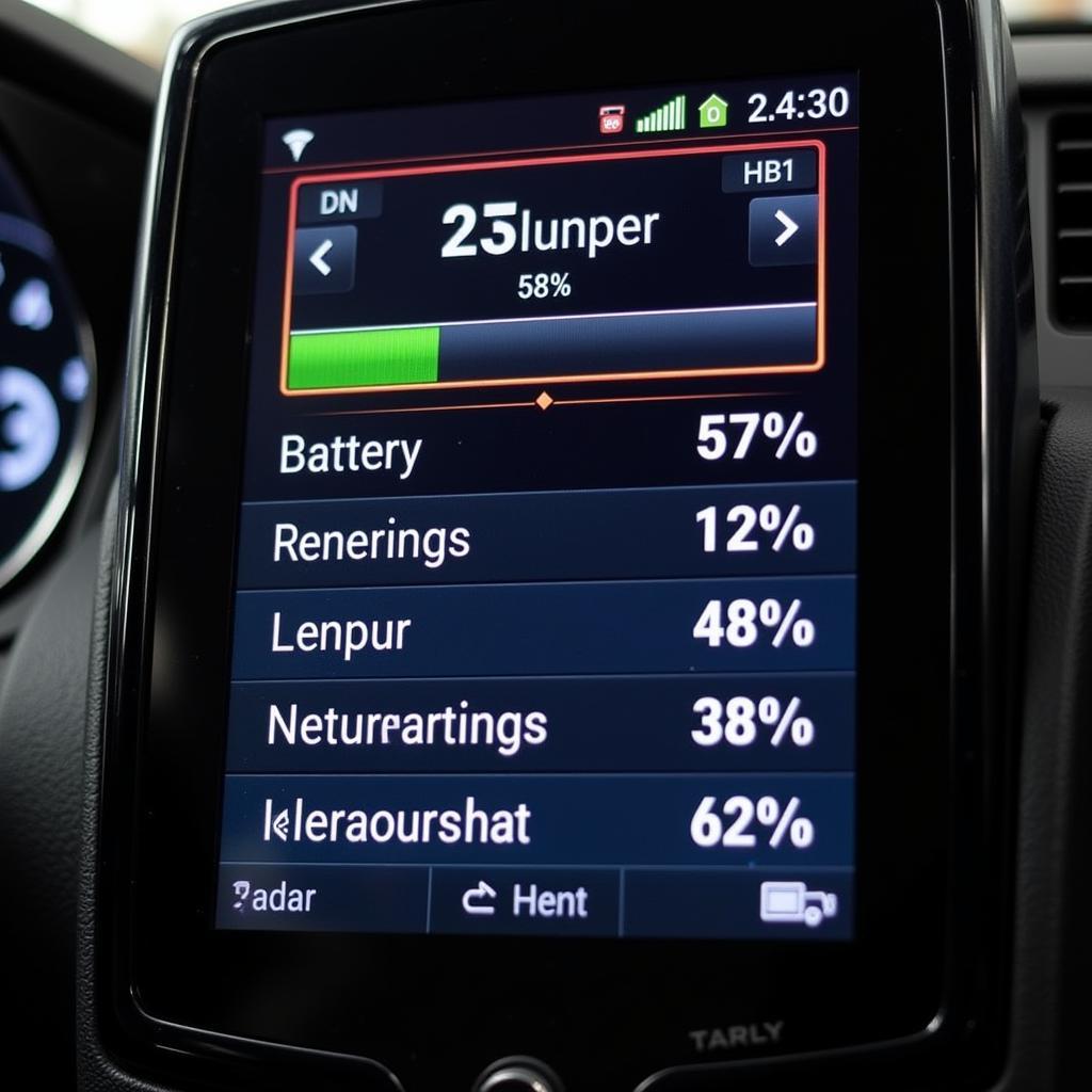 Car Diagnostic Tool Percentage Display