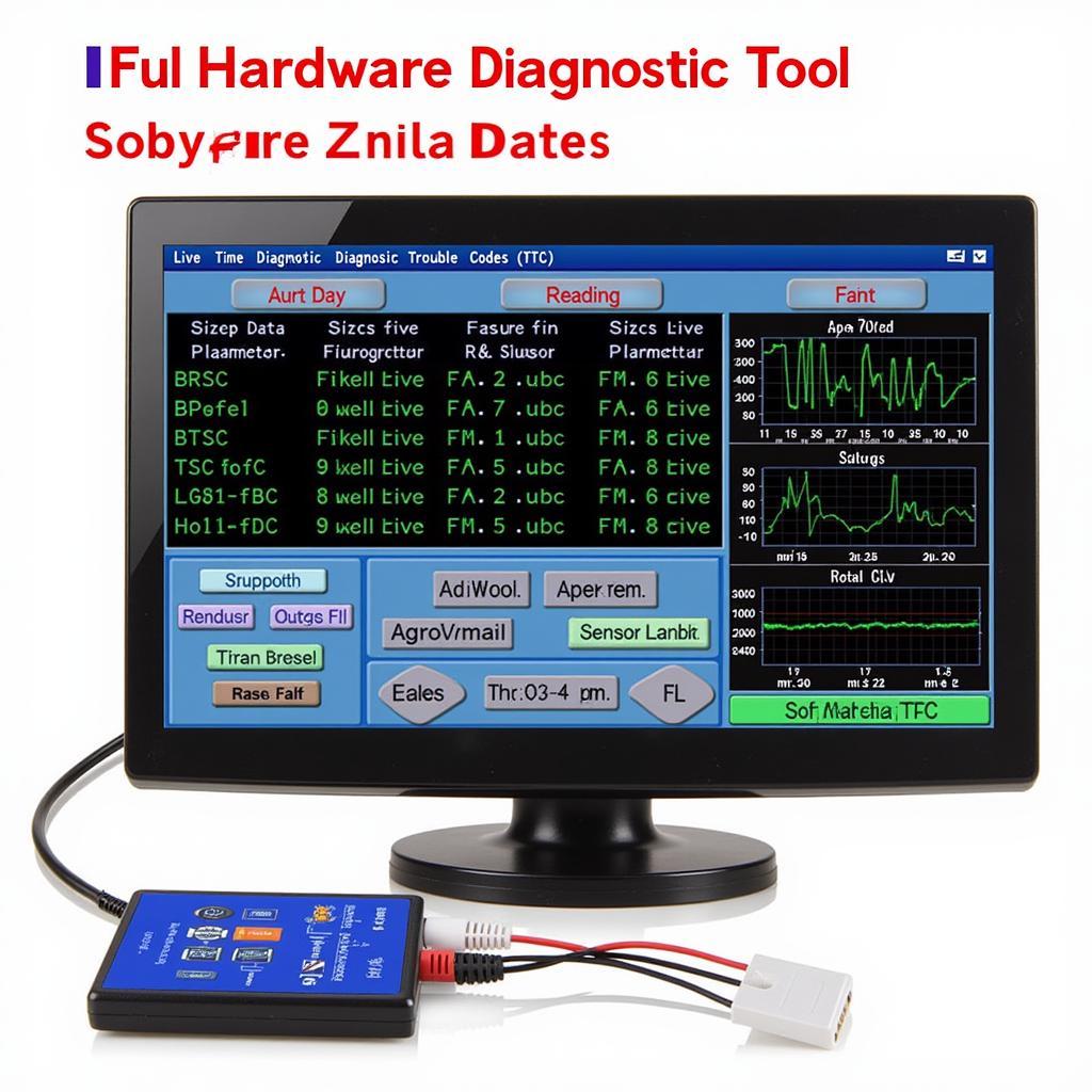 The software interface of a full hardware diagnostic tool, displaying various diagnostic information