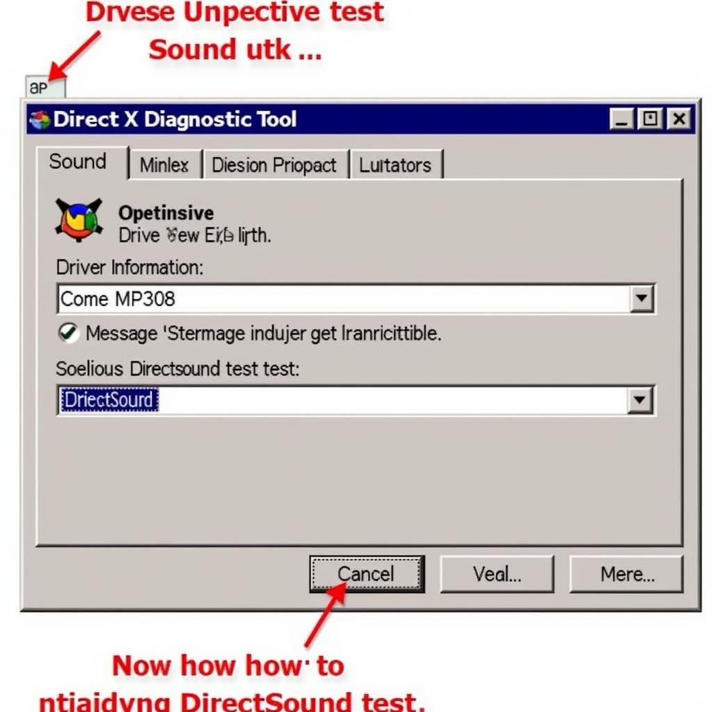 DirectX Diagnostic Tool Sound Tab