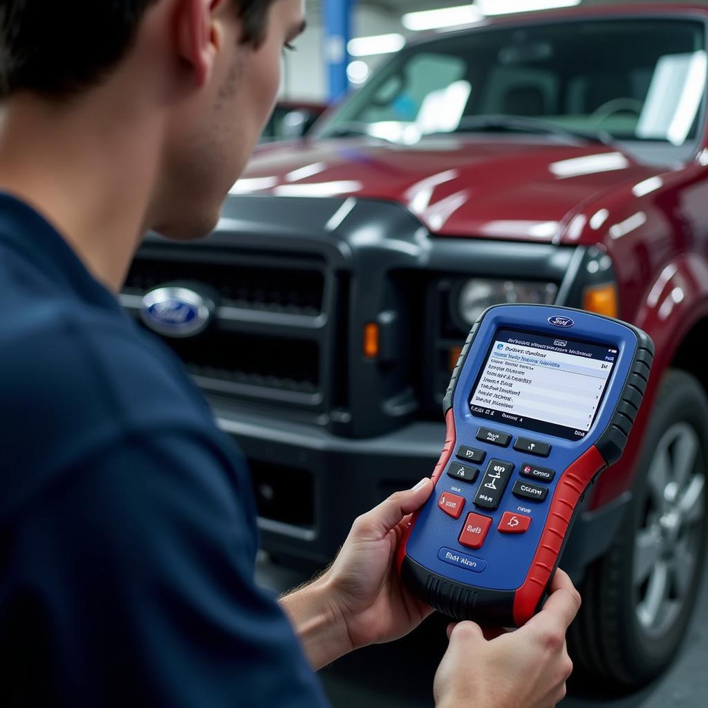 Ford Equip Scan Tool in Use