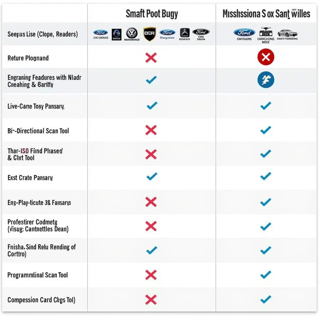 Ford Scan Tool Comparison Chart