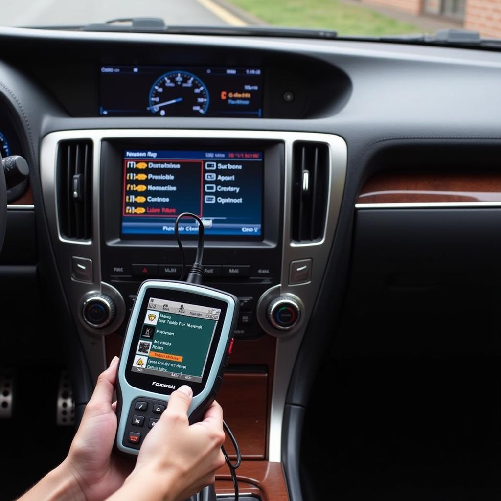 Foxwell NT301 displaying diagnostic codes on a Lexus vehicle