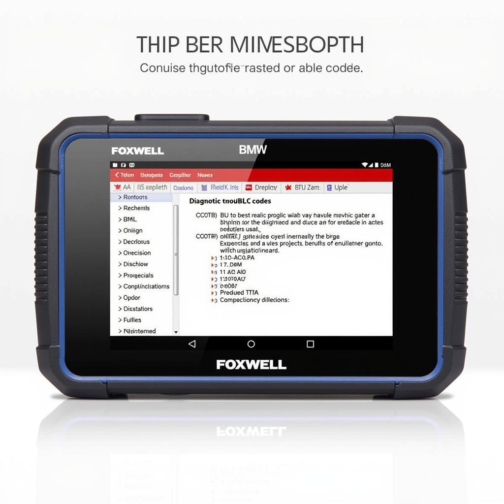 Foxwell NT510 BMW Diagnostics Screen Displaying Fault Codes