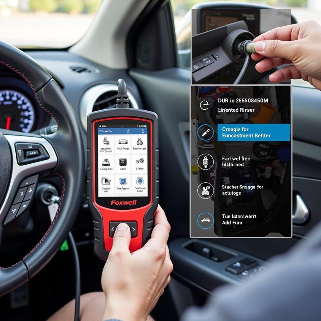 Foxwell NT510 Performing Diagnostics on a Car