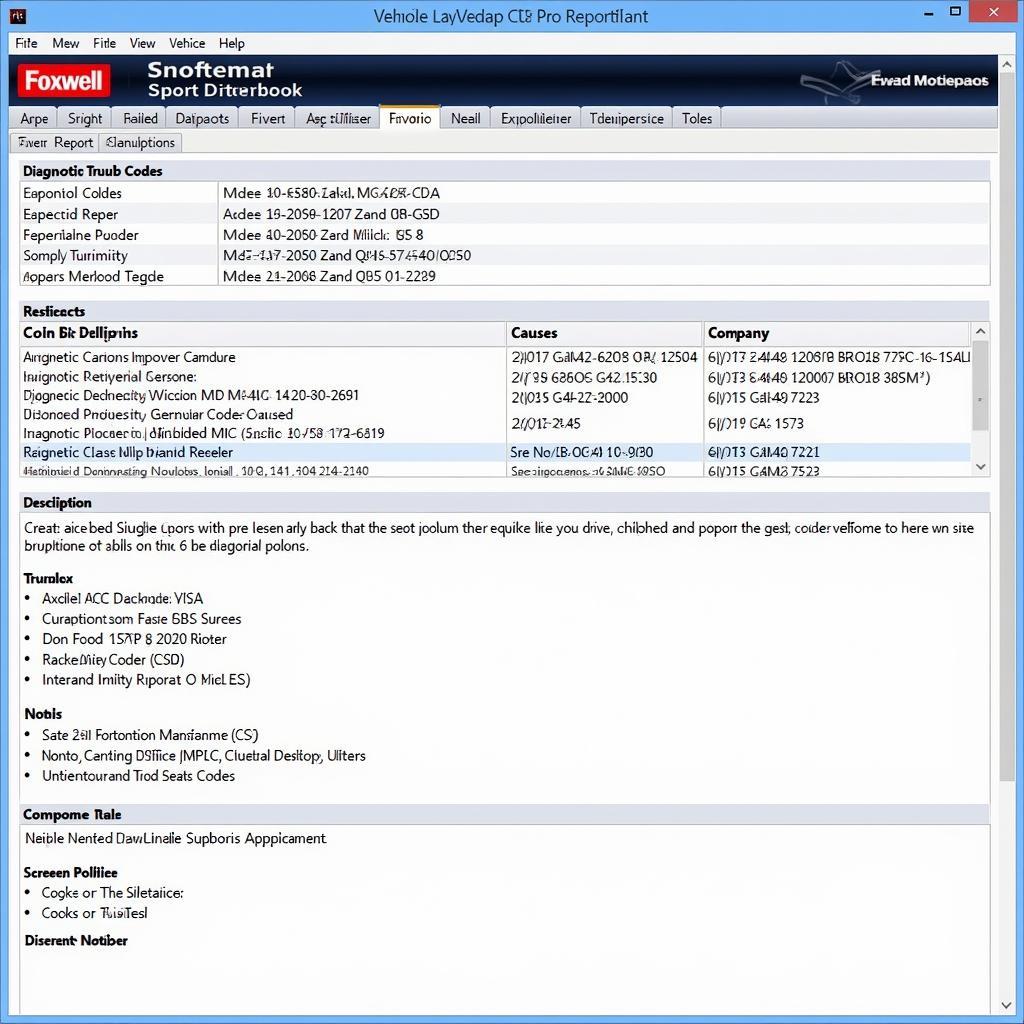 Foxwell NT520 Pro Diagnostic Report Example