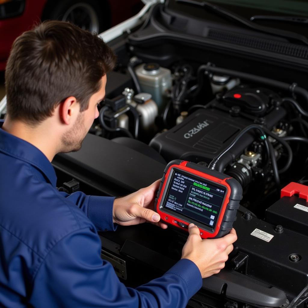 Foxwell NT614 AutoMaster Pro Diagnostic Tool in Use