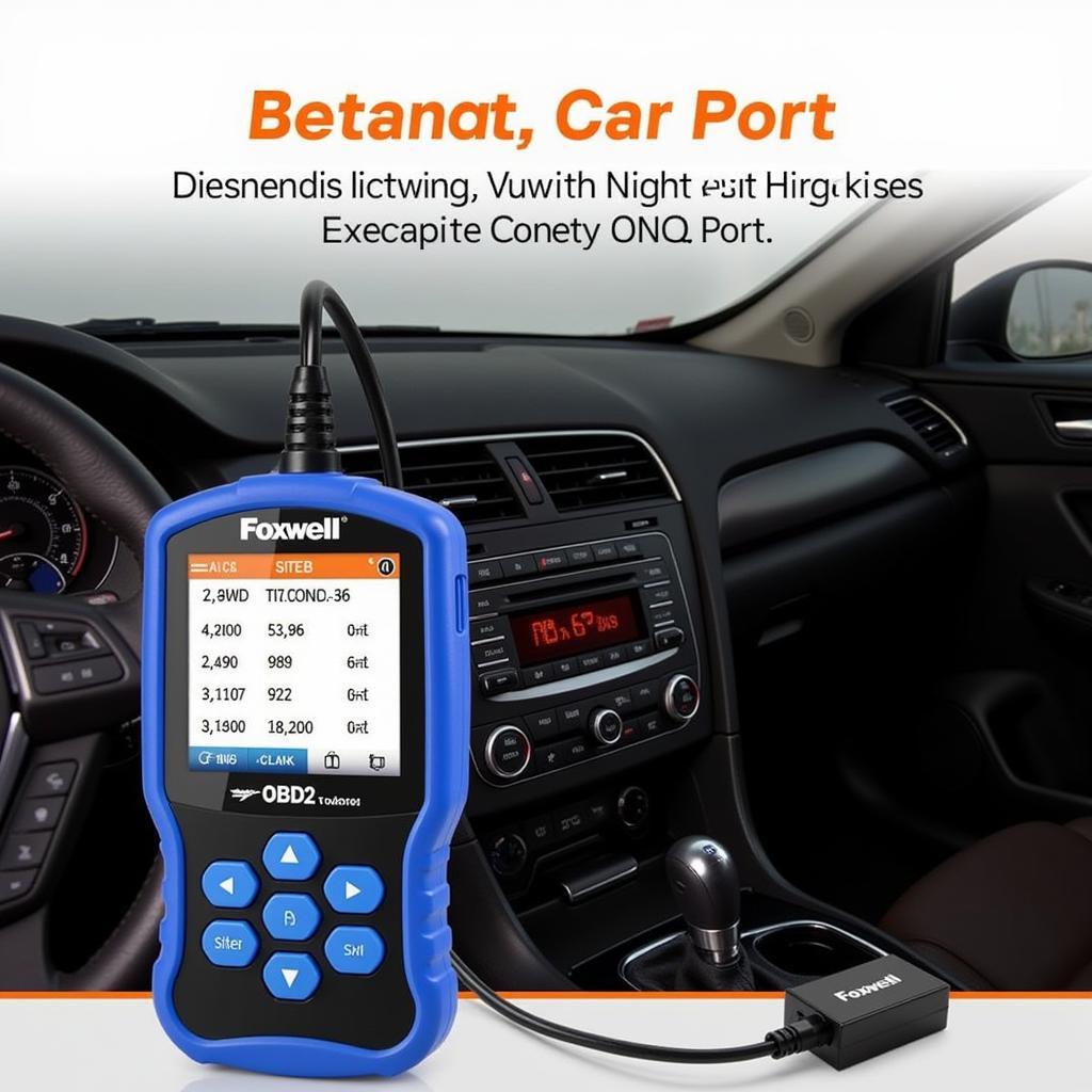 Foxwell OBD2 Scanner Connected to a Car's Diagnostic Port