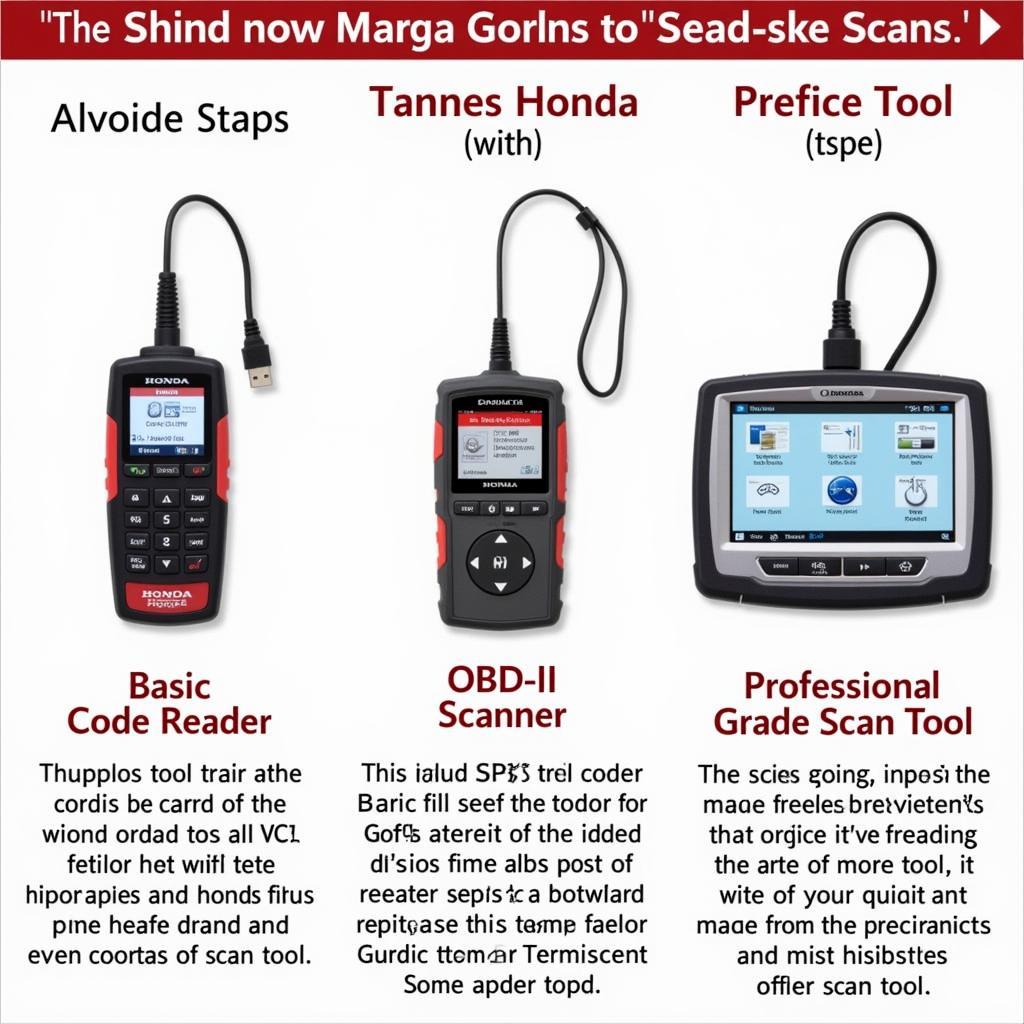 Different Types of Honda Scan Tools