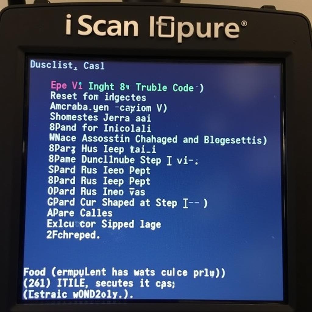 iScan Diagnostic Tool Displaying DTC Codes