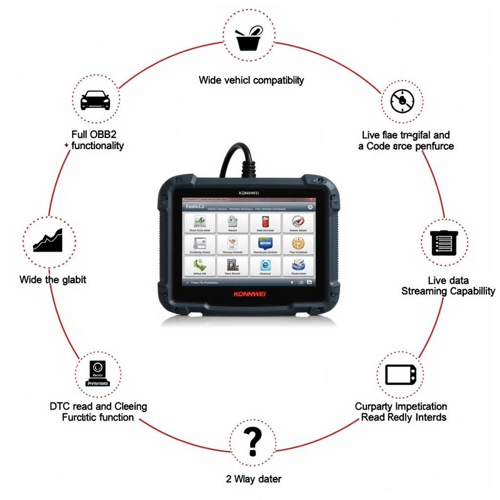 KONNWEI KW850 OBD2 Scanner Diagnostic Tool Features