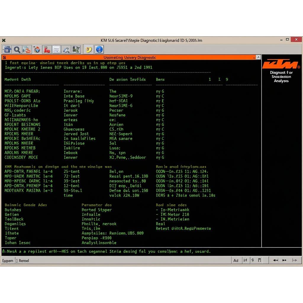 KTM RC 390 Diagnostic Software Interface