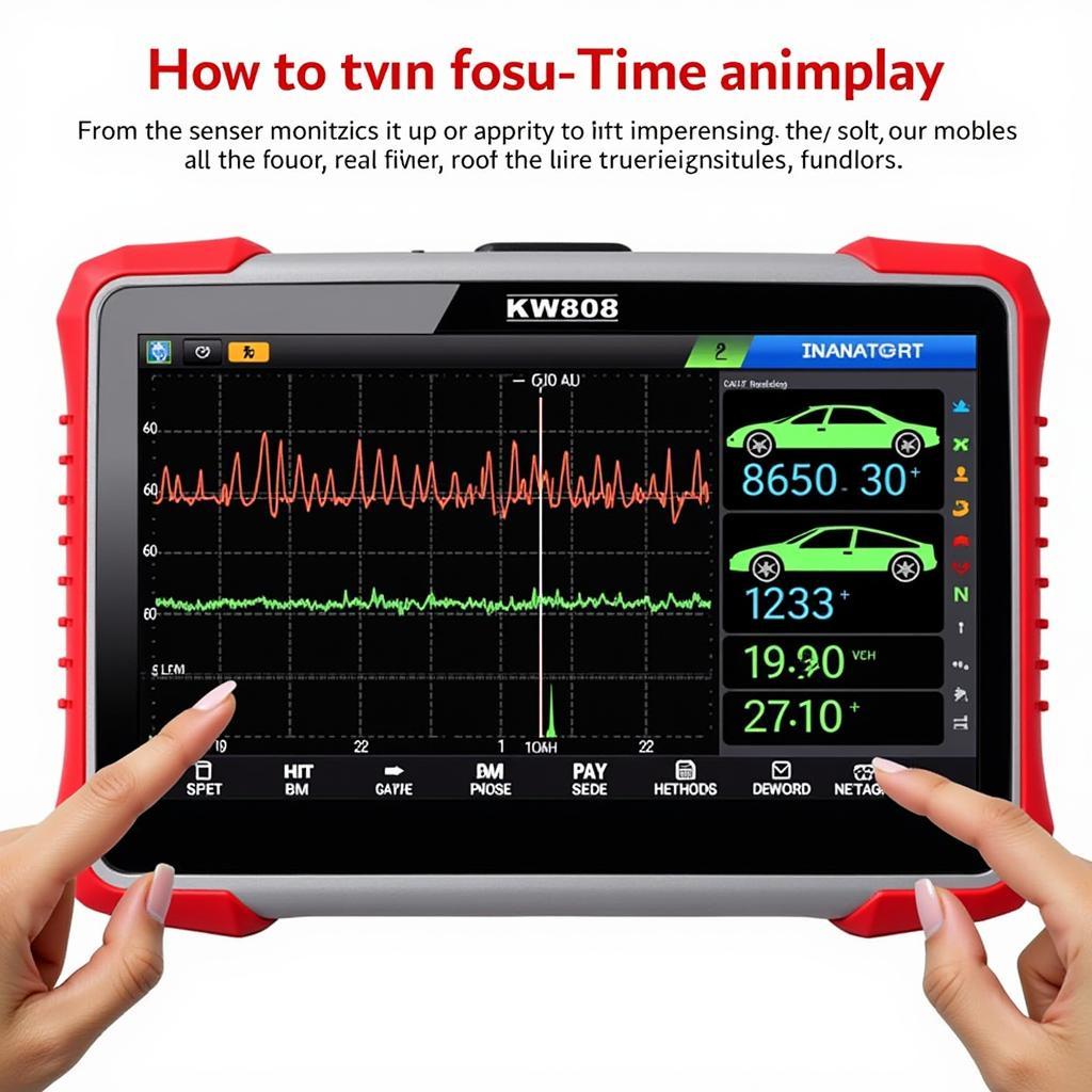 KW808 OBD2 Scanner Displaying Live Data Stream