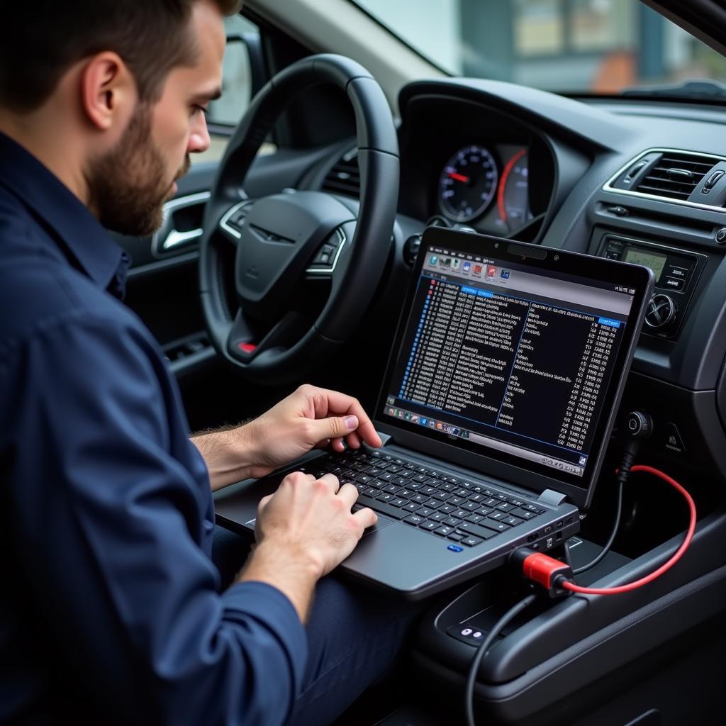 Laptop Based Scan Tool Performing Diagnostics