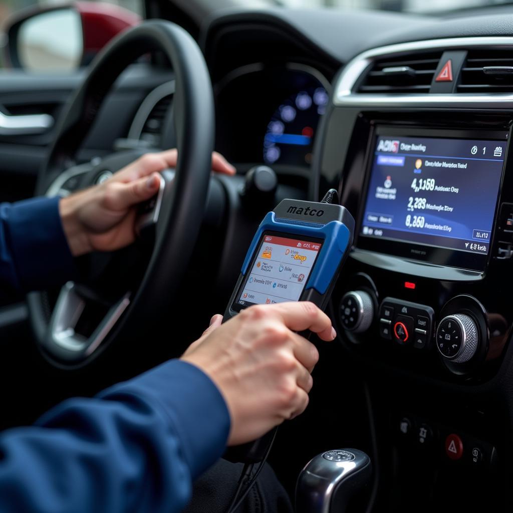 Technician Using a Matco Scan Tool