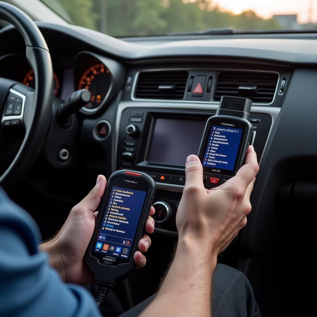 Mechanic Scotty Kilmer Using an OBD Scanner Foxwell for Car Diagnostics