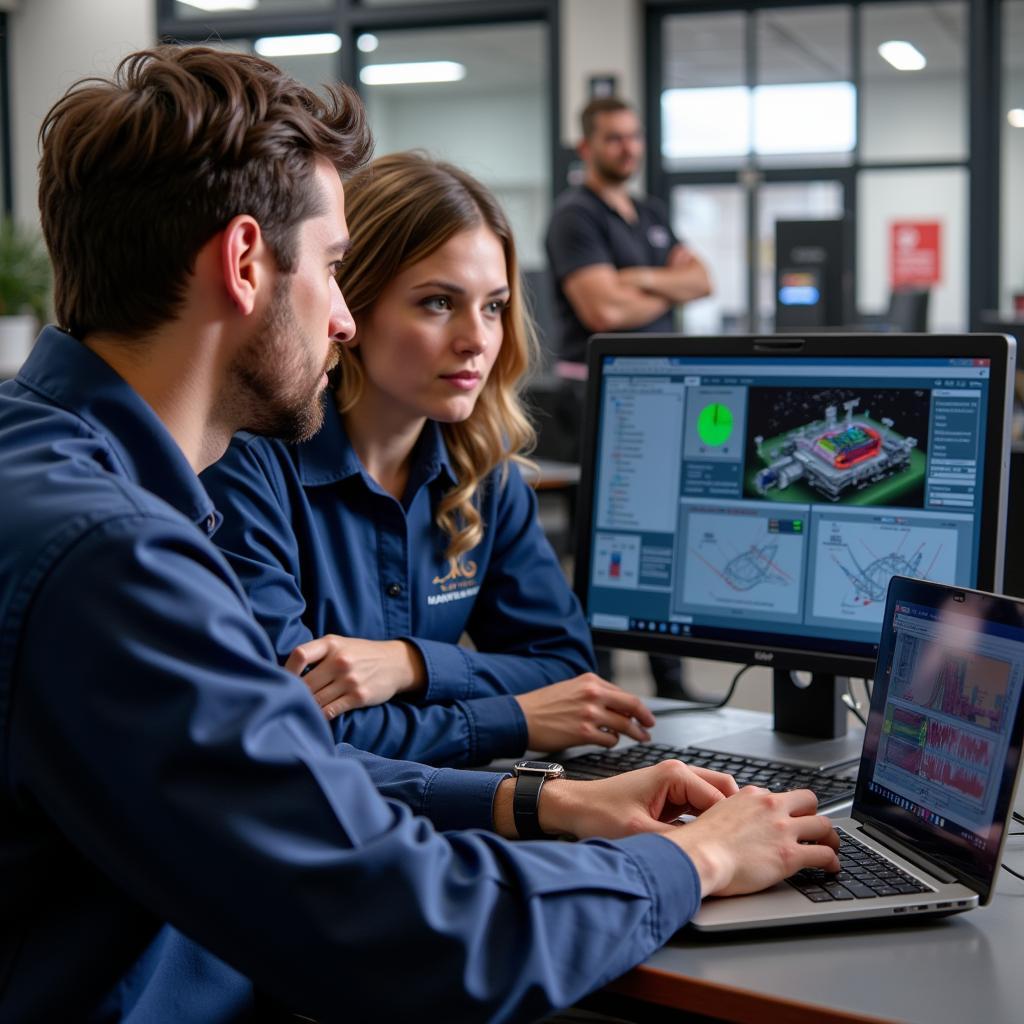 Mechanic Participating in Diagnostic Training