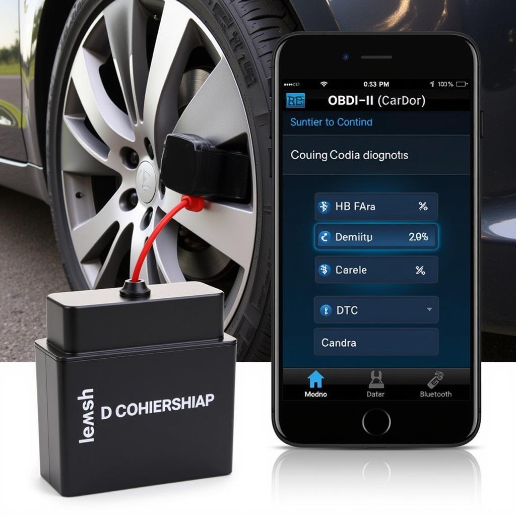 OBD-II Scanner Connected to Smartphone App