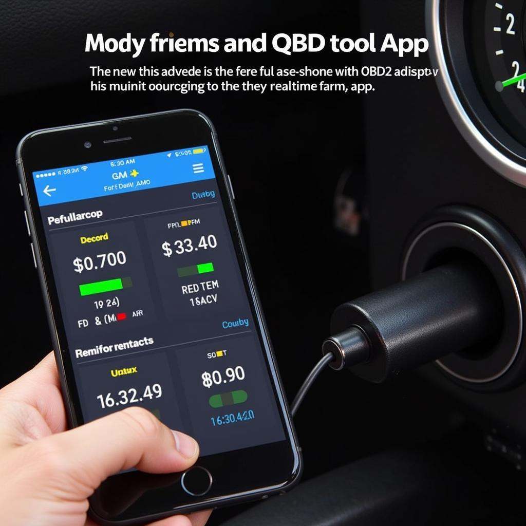 OBD2 Adapter Connected to Smartphone