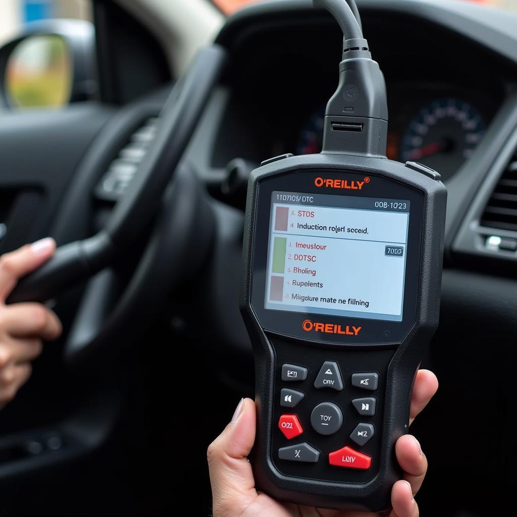 O'Reilly Auto Diagnostic Rental Tool in Use