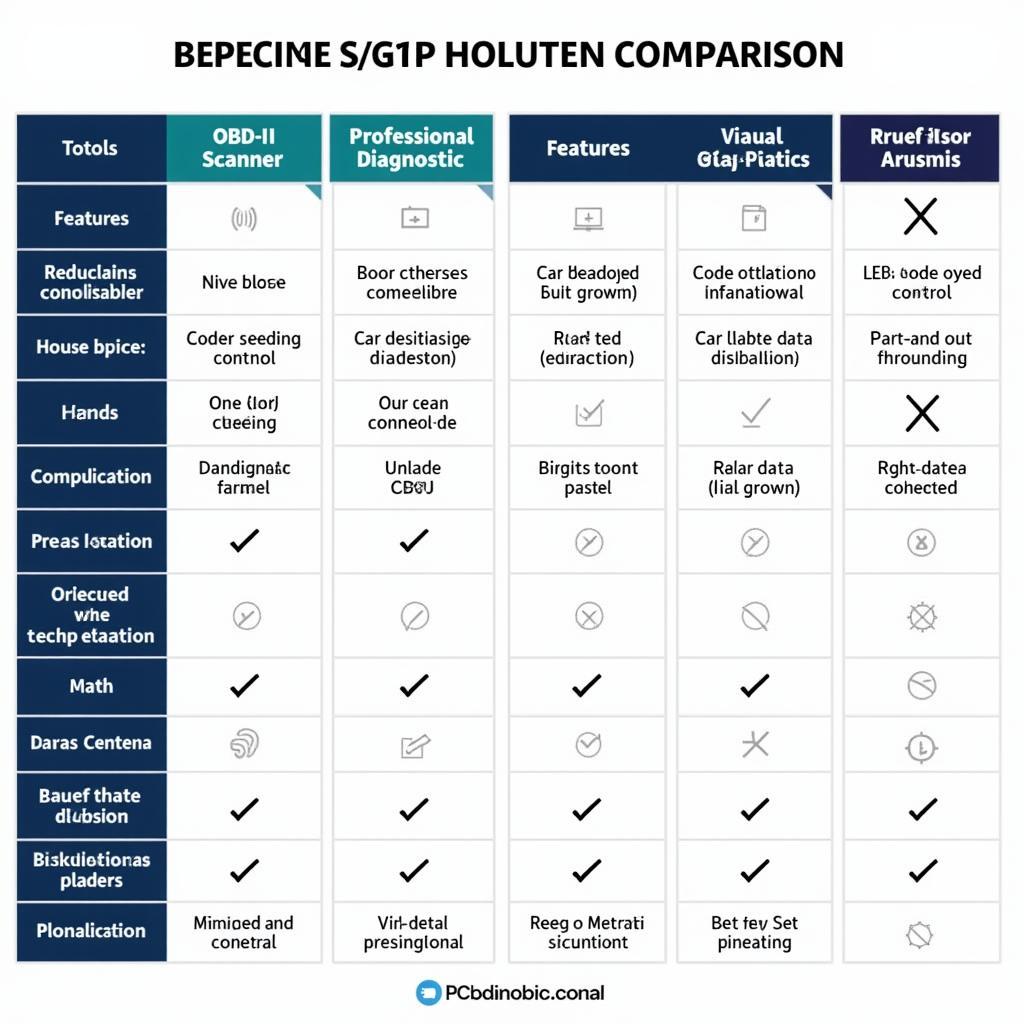 PC Diagnostic Tools Comparison Chart