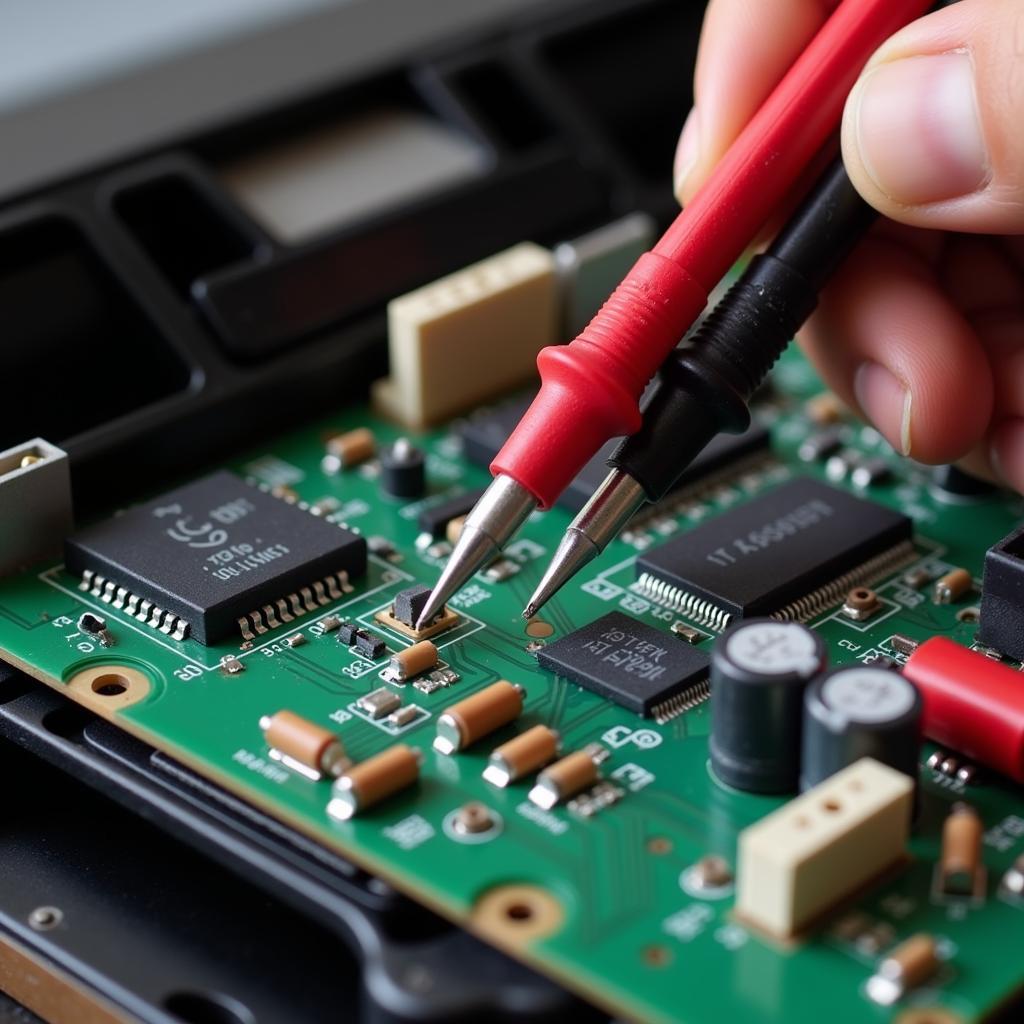 Multimeter Testing Plasma TV Components