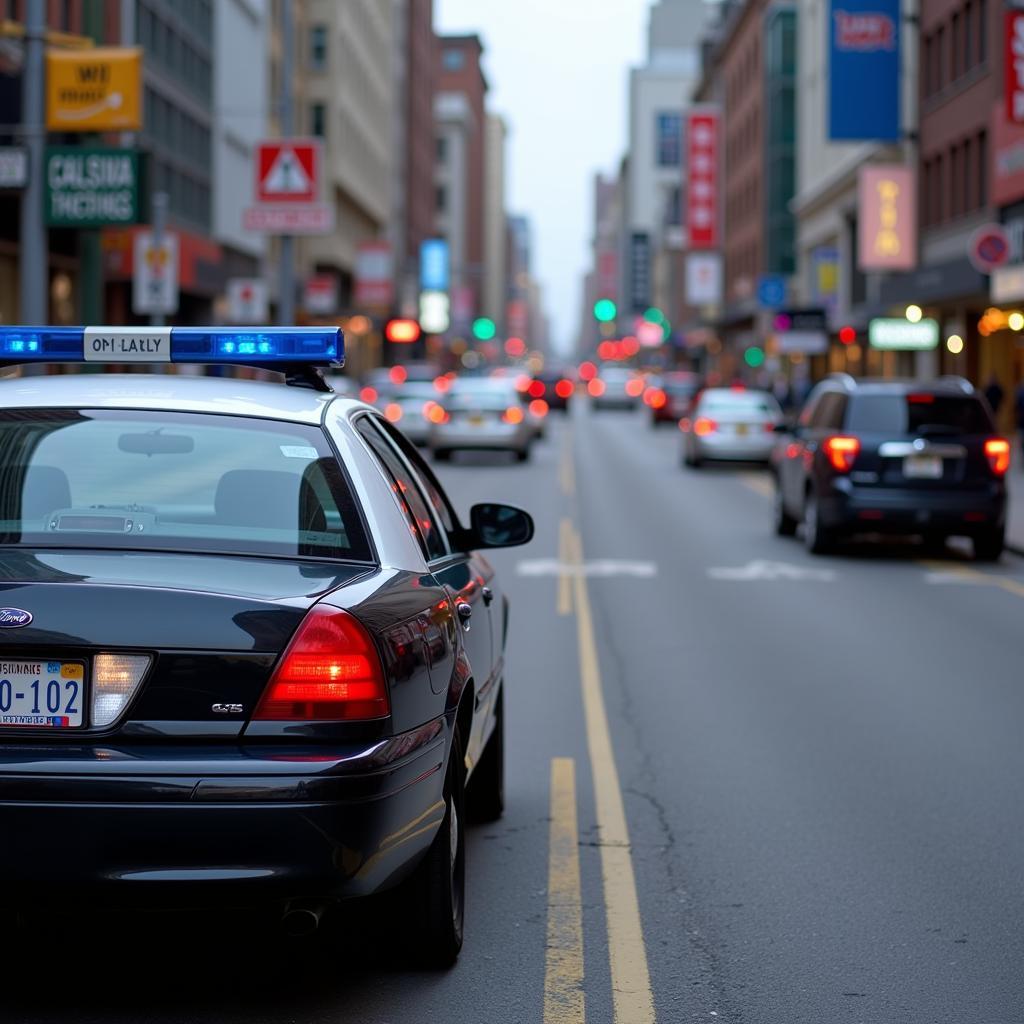 Police Car License Plate Scanner in Operation