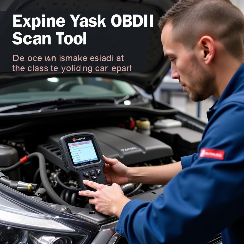 Mechanic Diagnosing Car Problem with Professional OBDII Scan Tool