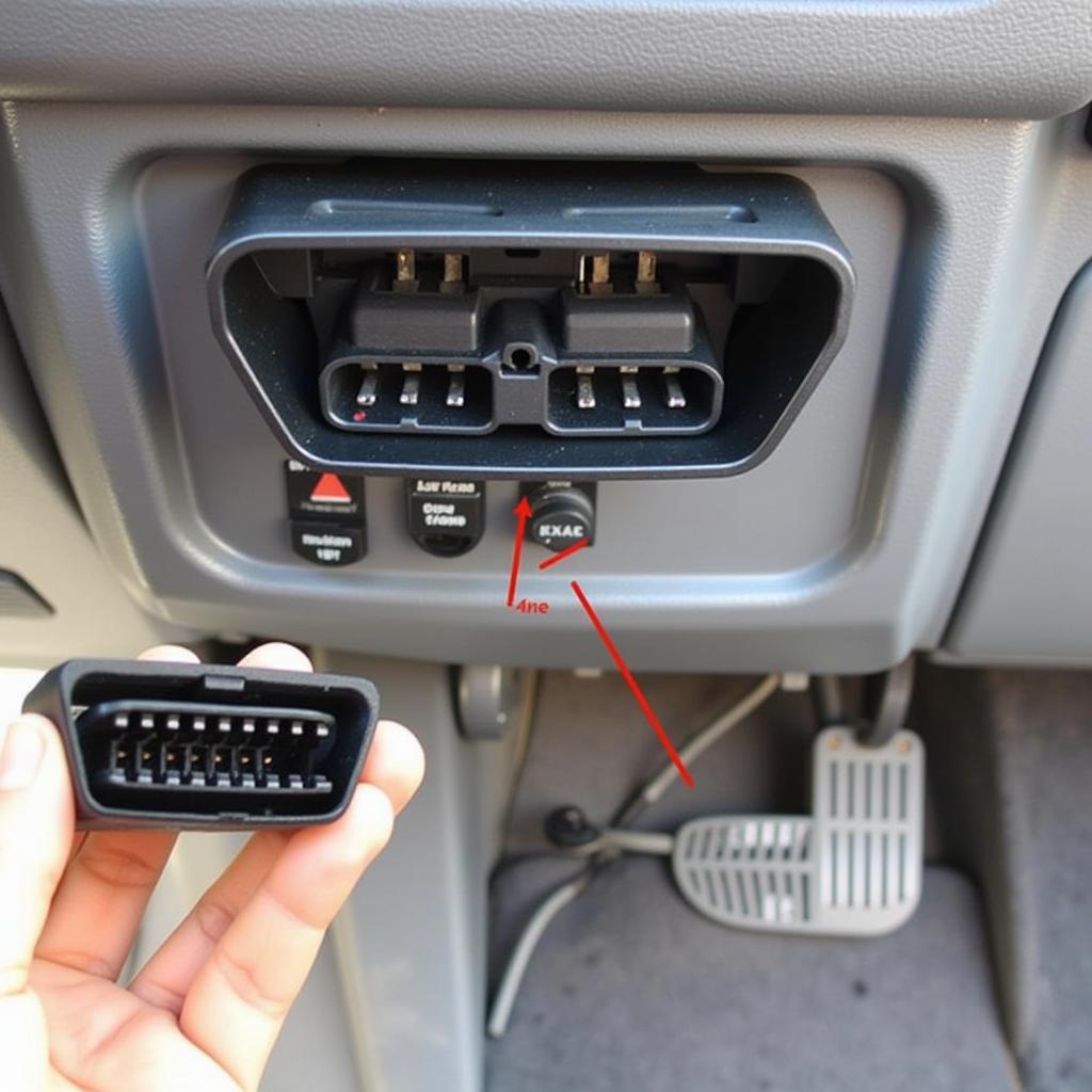 OBD2 Connector on a Chevrolet Express 1500