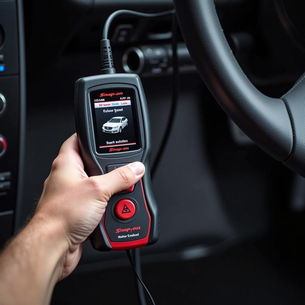 Snap-on Modis Scan Tool Connected to Vehicle