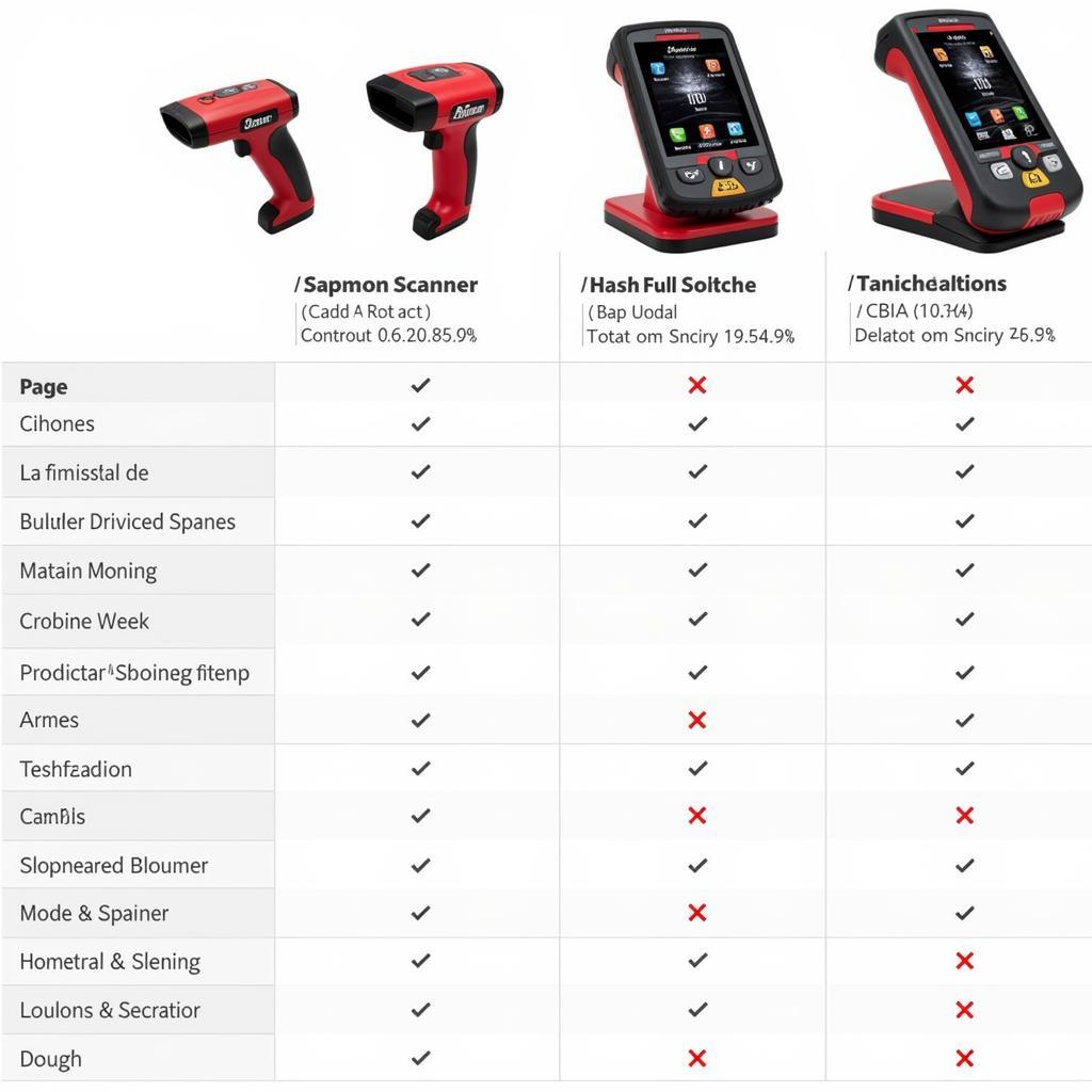 Snap-on Scanner Comparison Chart