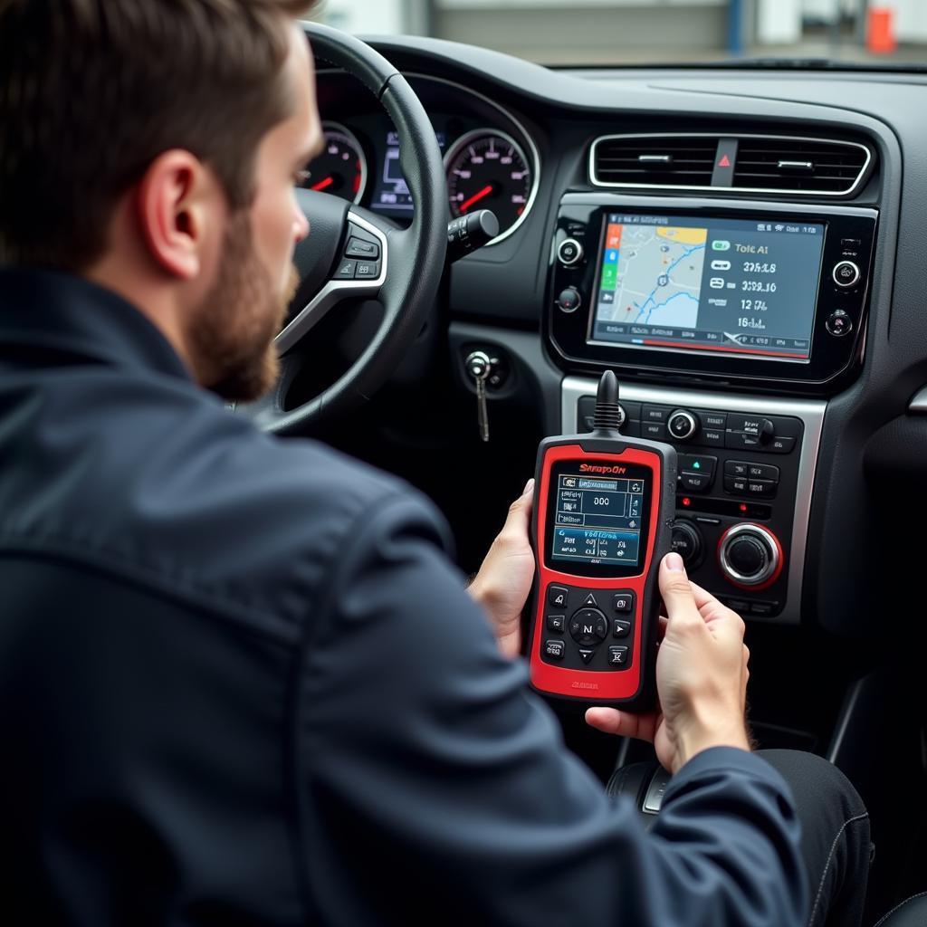 Snap-on Scanner Diagnosing Car Issue