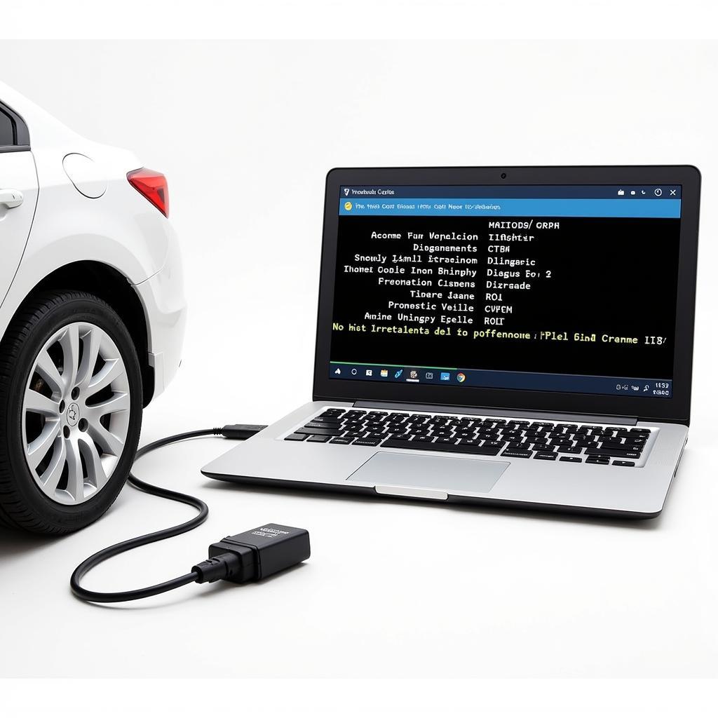 Software-based HDD diagnostic tool connected to a car's OBD-II port