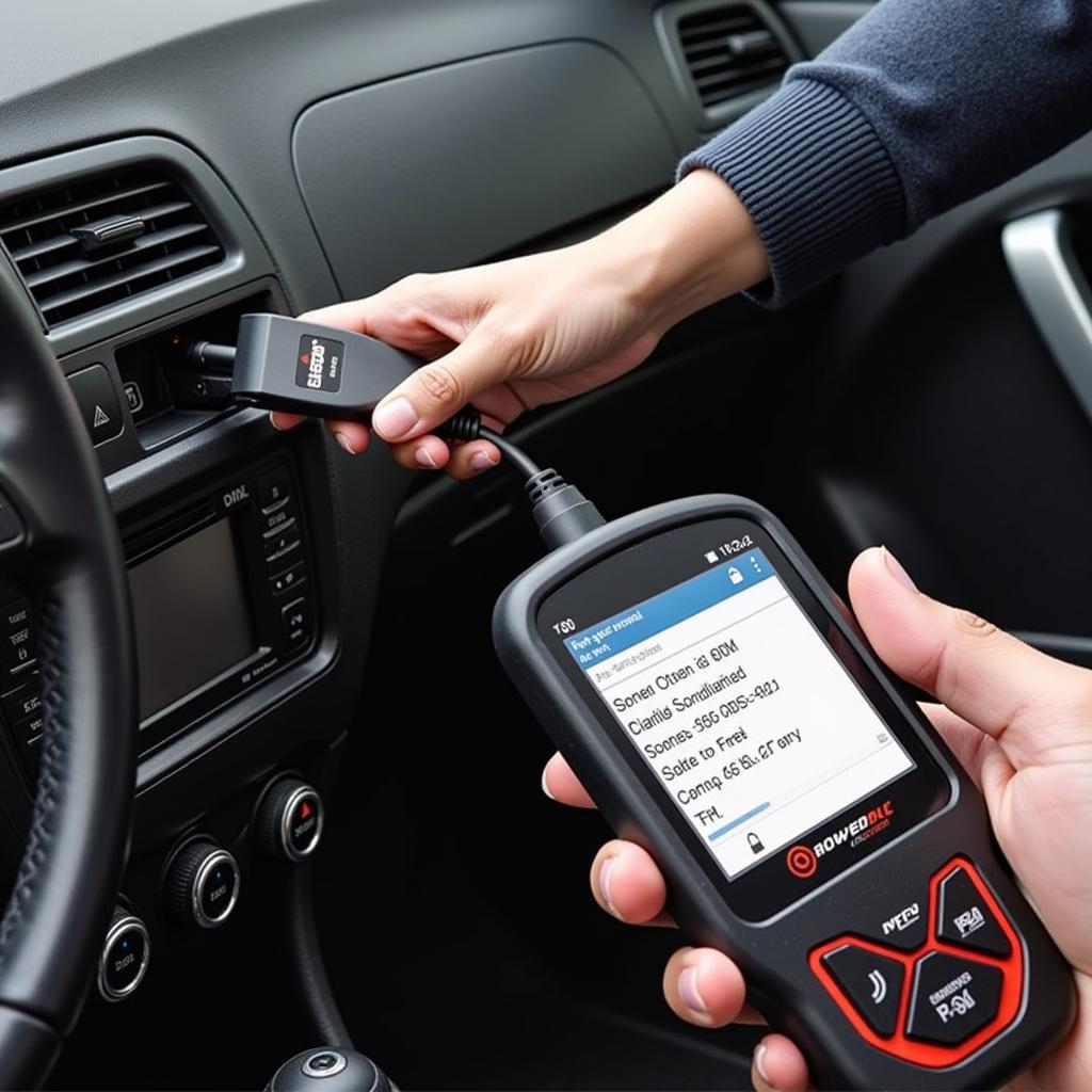 Connecting an OBD2 Scanner to a Car's Diagnostic Port