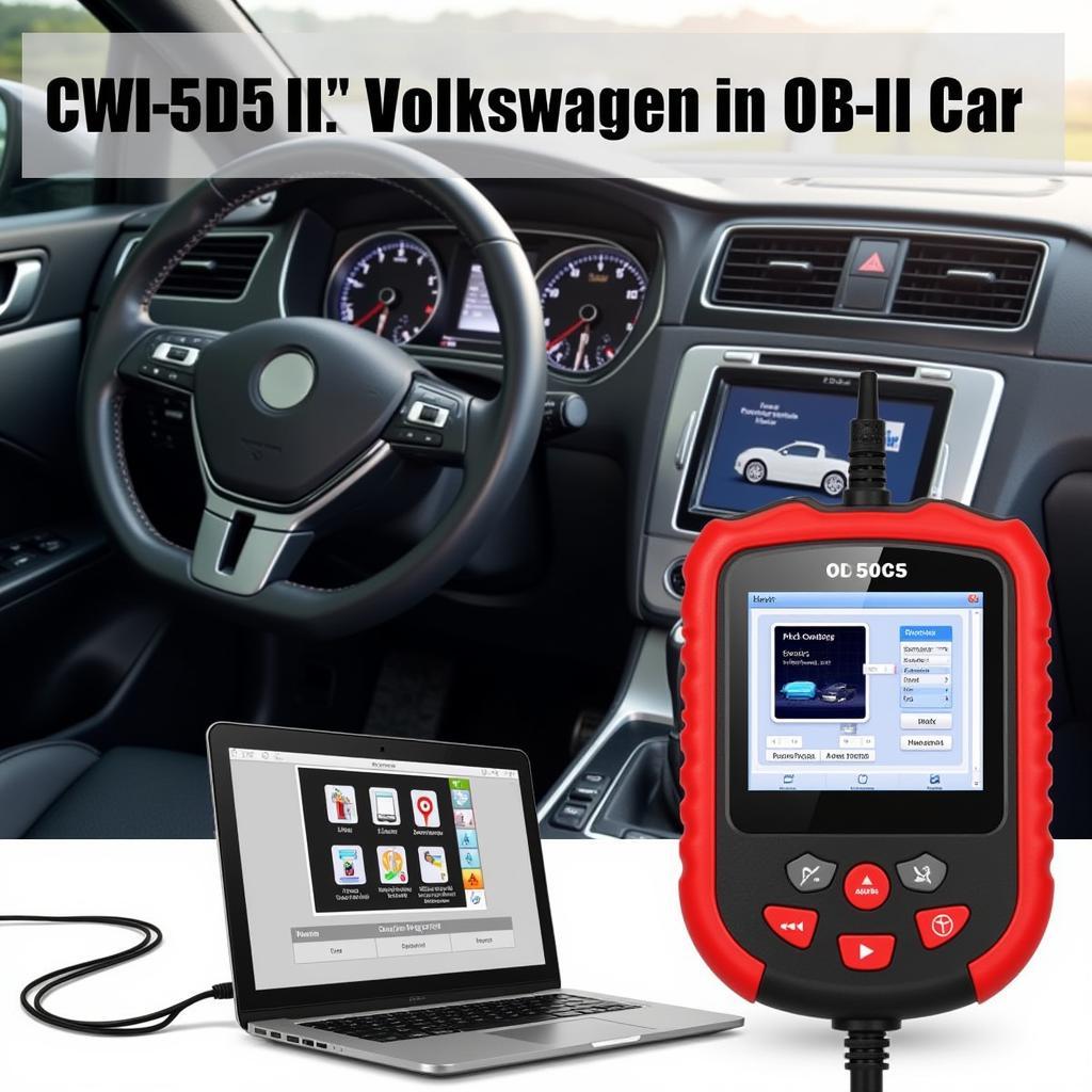 VAS 5051 Diagnostic Tool Connected to a VW Car