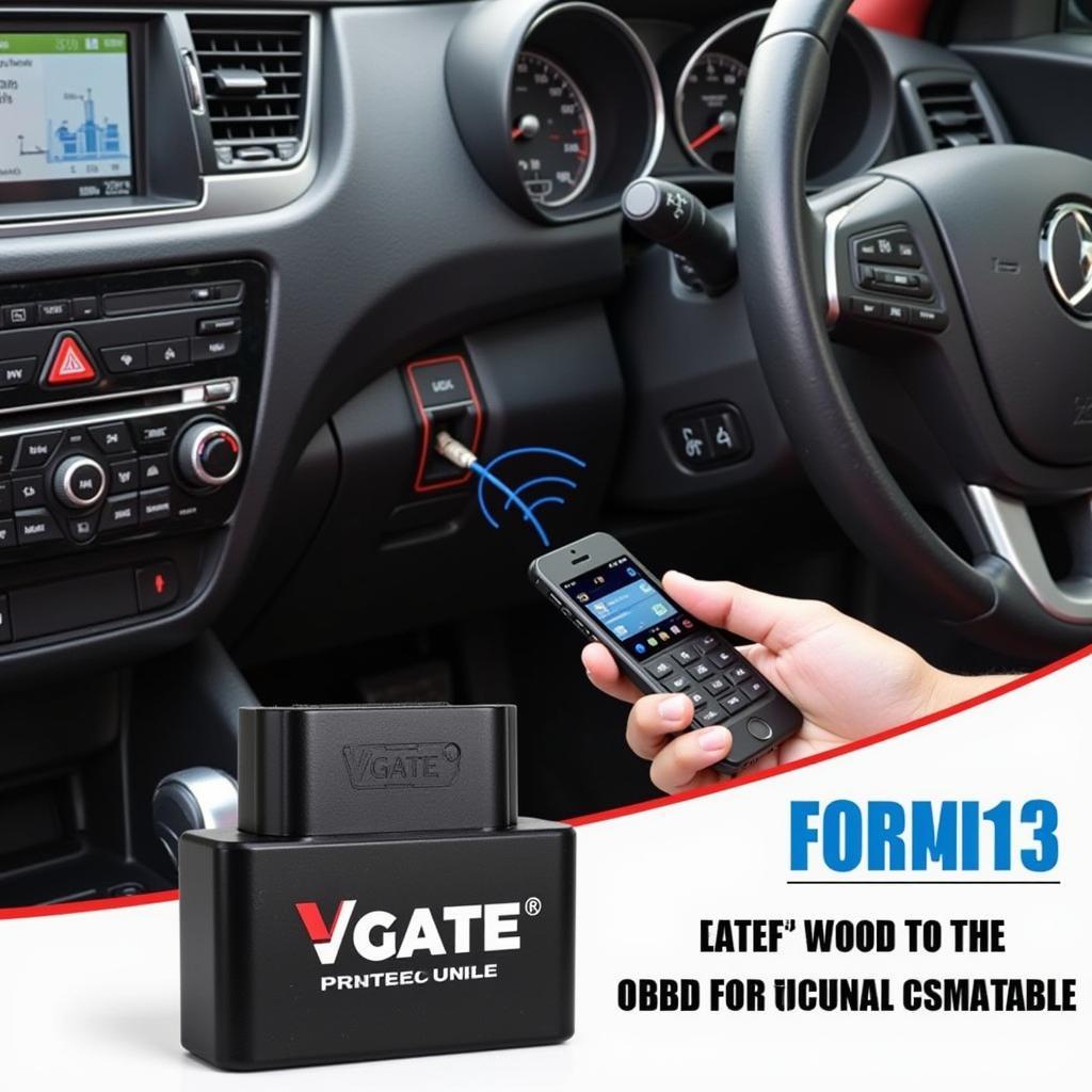 Vgate ELM327 Mini Connected to OBD2 Port