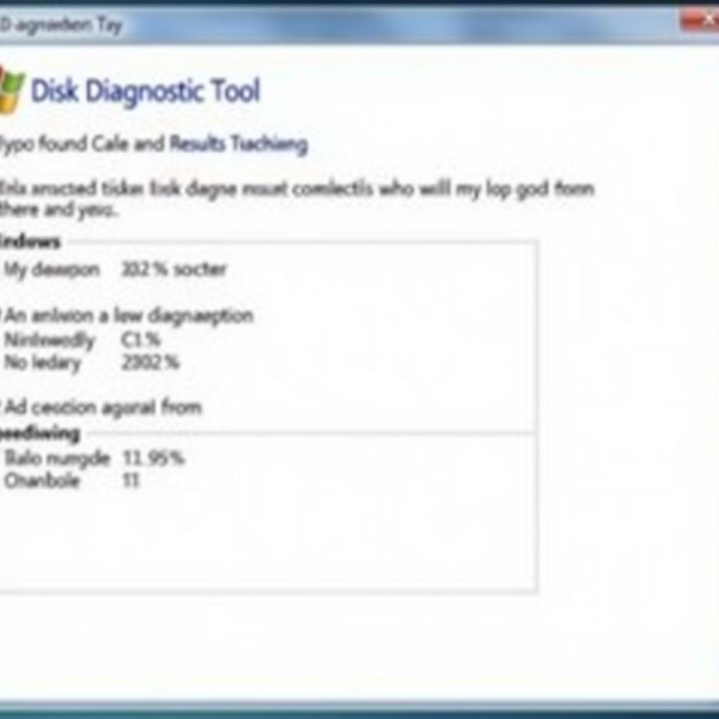 Windows 7 Disk Diagnostic Tool Results