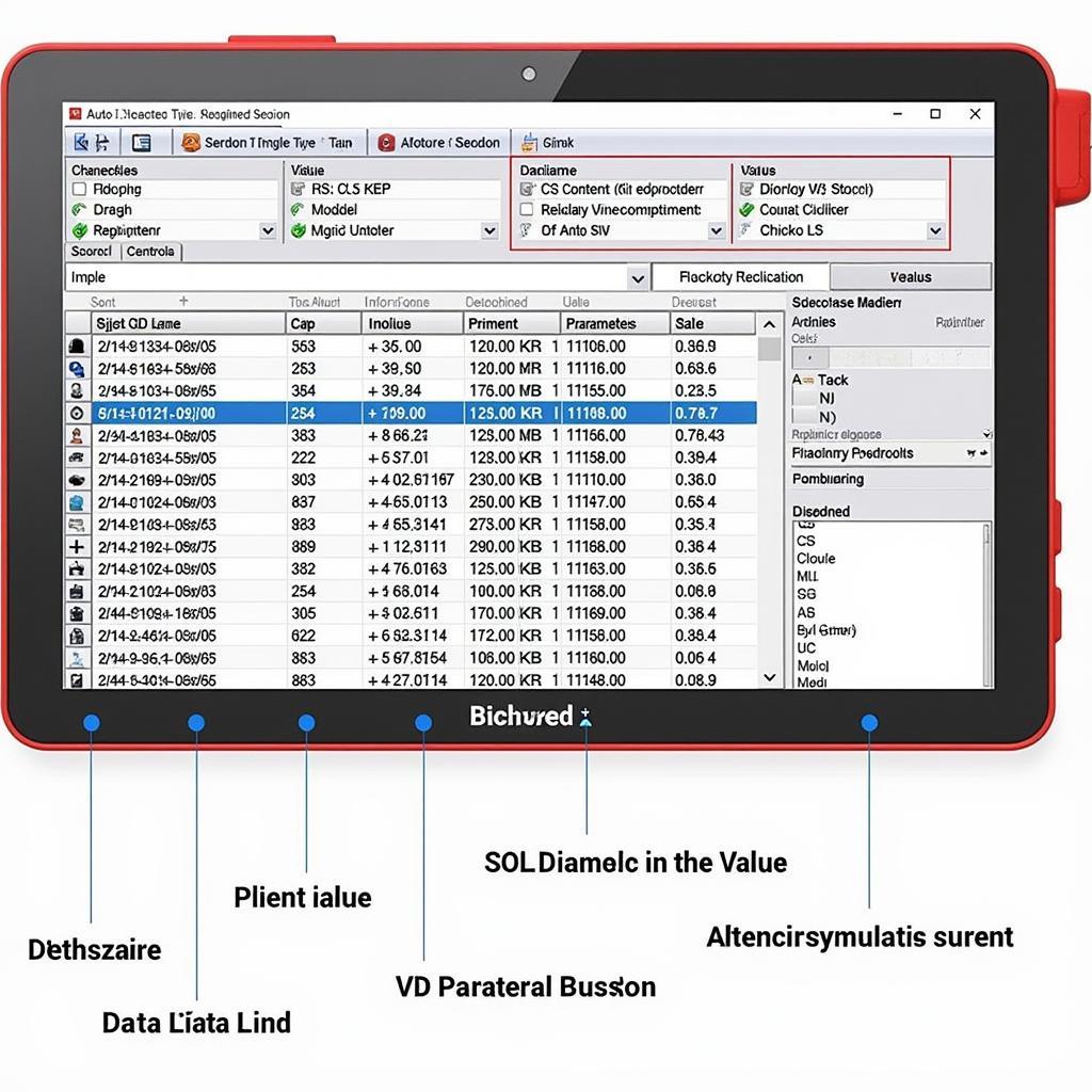 A1 Auto Scan Tool Live Data Display