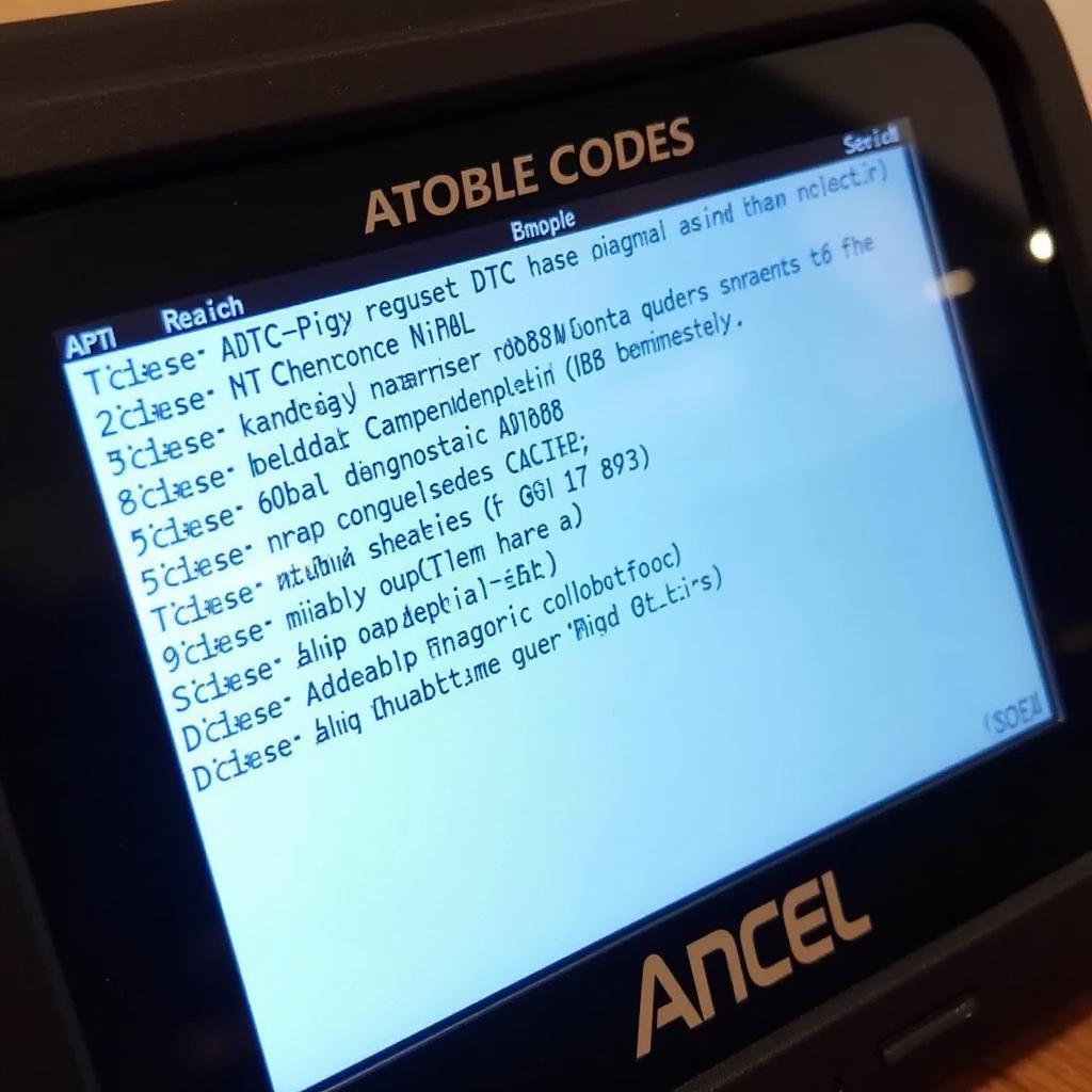 Ancel AD410 Display Showing Diagnostic Codes