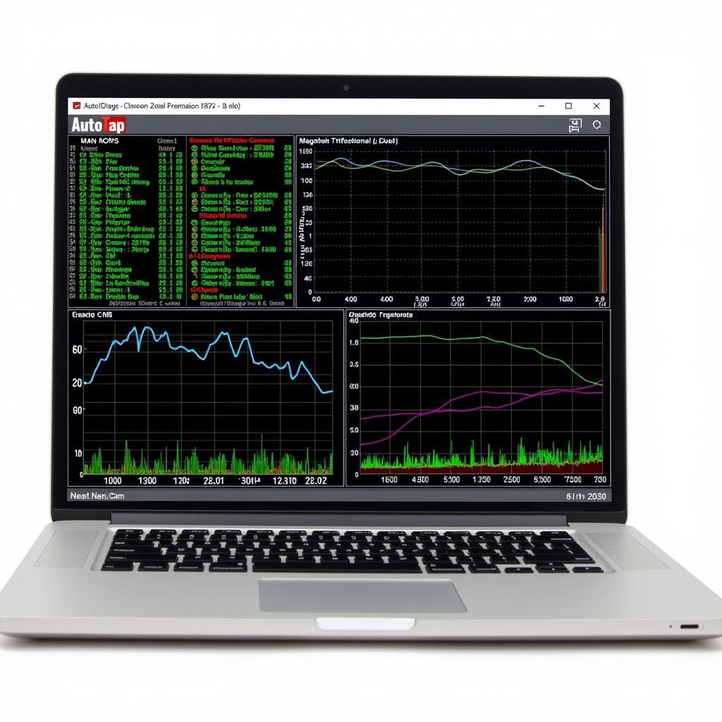 Autotap Scan Tool Displaying Diagnostic Data on Laptop